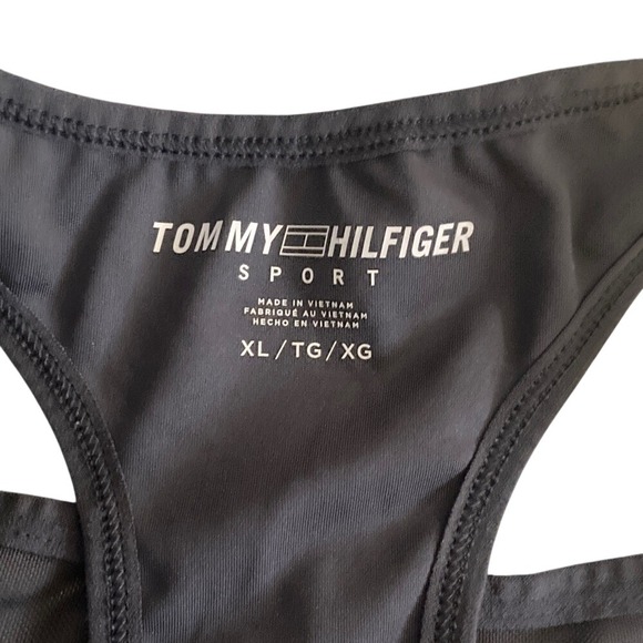 Tommy Hilfiger Sport Womens Sports Bra Black White Tie Dye Racerback XL - Picture 4 of 9